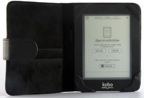 ODYSSEY protective cover for Kobo Mini (Magnetic clasp, durable materials, stylish design) - black