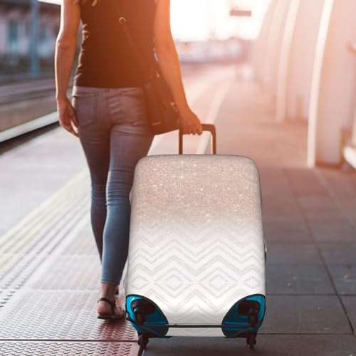 Housse de valise M blanche lavable en polyester résistant pour voyage - 7