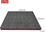3 Boîte à outils de paquet mousse 12x10x2 inch, Inserts en mousse pour boîtiers, Plaques de stockage en polyéthylène cuttable pour boîtes à outils et artisanat (rouge et noir)