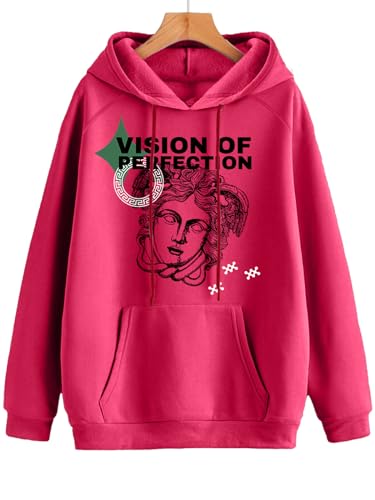 Image of Veirdo Cotton Fleece Regular Fit Full Sleeve Hooded Sweatshirt Front and Back Graphic Printed Jumper Hoodie for Men