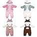 ZWOOS Vestiti per Bambole per New Born Baby Doll, Vestiti Adorabili con Cappello per Bambole 35-43 cm, Confezione da 4