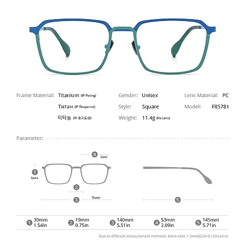Image of FONEX Colorful Pure Titanium Glasses Frame Women Retro Round Eyeglasses