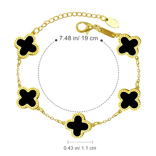 Roti Designer Clover Bracelet For Women Cute Lucky Four Leaf Clover Jewelry Gold Plated Double Sided Adjustable Bracelets Links Ladies Gift Jewelry #TOP1