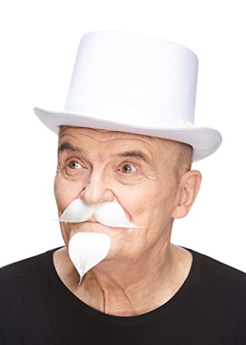 Mustaches Self Adhesive, Novelty Colonel Sanders Fake Mustache Handlebar with a Goatee, White Color - Thumbnail 6