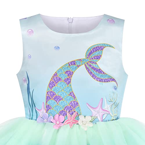 Sunny Fashion Girls Dress Birthday Princess Ruffle Dress Cake Balloon Print3