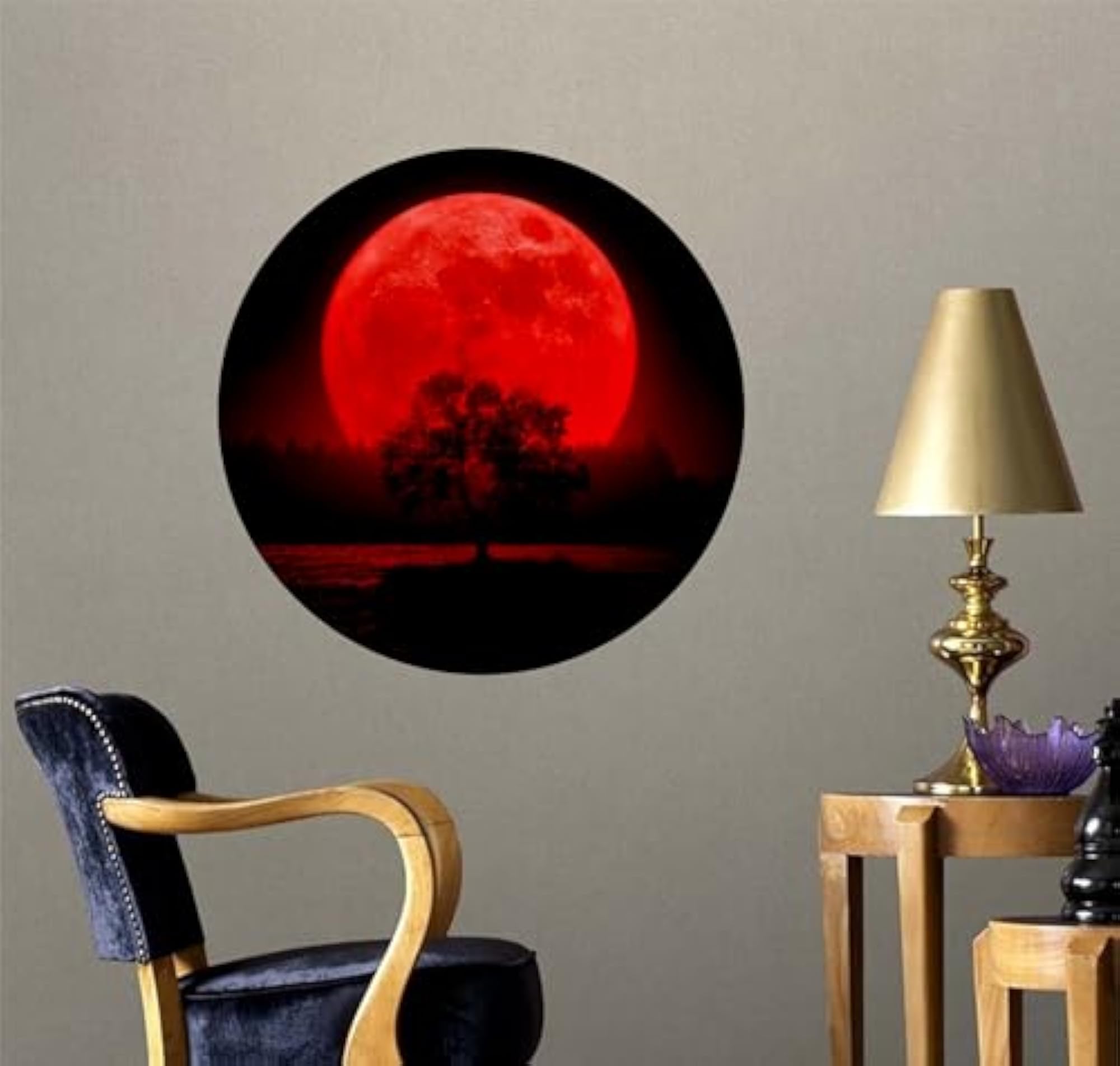 Waning Crescent Moon Decorative Ceramic Art Plate, Gift for Couples