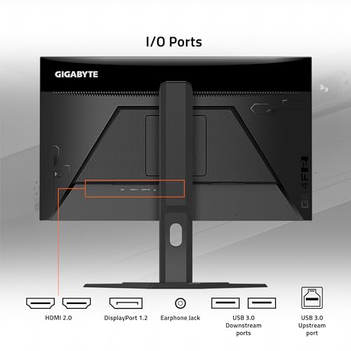 Image of GIGABYTE G24F 2-24 inch 165Hz /180Hz(OC) 1080P Gaming Monitor, 1920 x 1080 SS IPS Display, 1ms (MPRT) Response Time, 95% DCI-P3, 125% sRGB, 1x DisplayPort 1.2 (HDR Ready), 2X HDMI 2.0, 3X USB 3.2