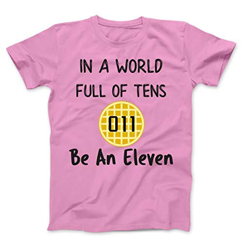 in A World Full of Tens Be an Eleven Waffle 011 T-Shirt (Pink Kids 10-12)