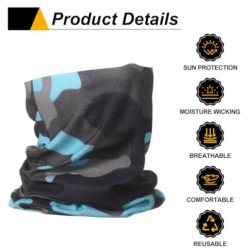 HARFINGTON 4pcs Summer Cooling Neck Gaiter Sun Protection Face Mask Fishing Neck Gaiter Sunscreen Breathable Bandana for Men Women, Camo Q4