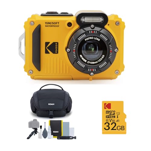 Kodak (�R�_�b�N) PIXPRO WPZ2 ���Ȗh��16MP �f�W�^���J���� 4�{�Y�[��(�C�G���[) �P�[�X��32GB MicroSD�J�[�h(3�A�C�e��)
