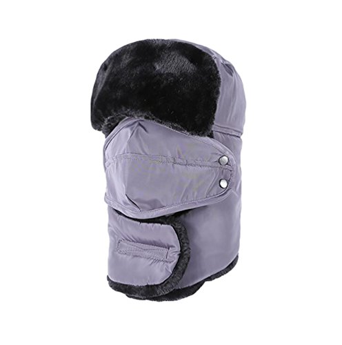 Baymate Unisexe Hiver Chapka Ear Flap Trappeur Bomber Casquettes Chaud Patinage Ski Sports Bonnets Chapeaux Gris (56-60CM) Cover
