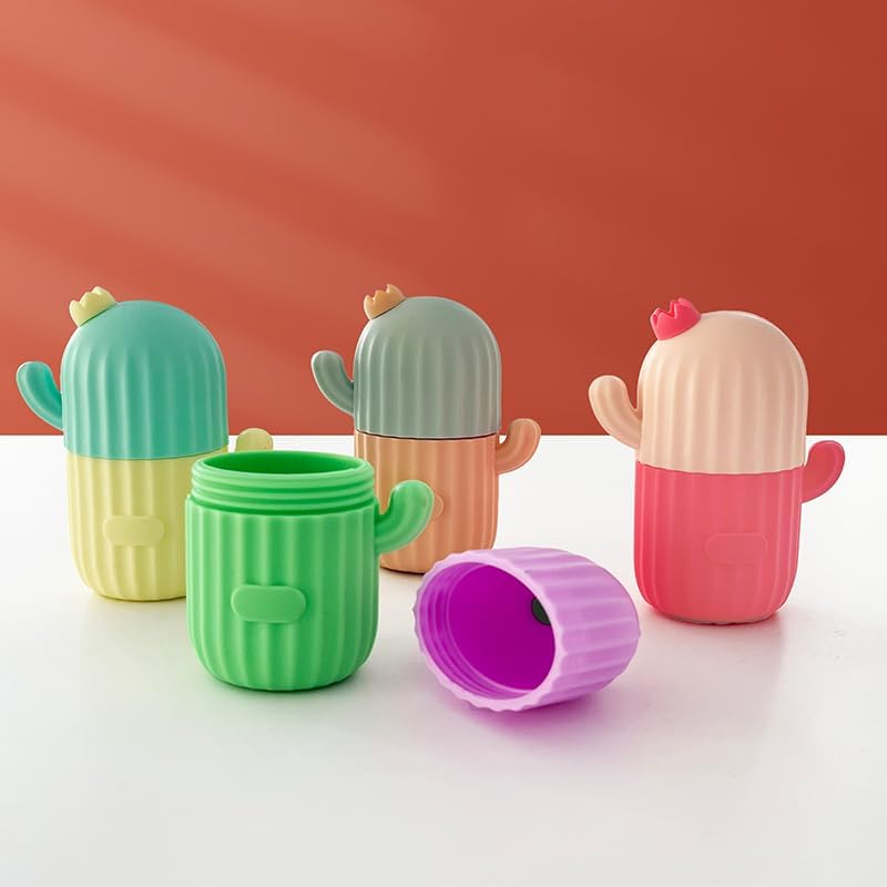 Cactus Ice Face Roller Mold, Silicone Leak-Proof Reusable Facial Ice Cube Tray for Skincare, Eye Puffiness Relief, Pore Tightening - Cute Cooling Beauty Tool for Women and Teens