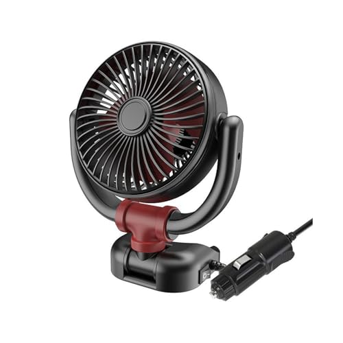 Générique Ventilateur de Voiture, Ventilateur de Voiture 12V 360° Rotatif avec Allume-Cigare, Ventilateurs de Refroidissement pour Tableau de Bord, Mini...