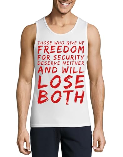 Débardeur coton homme freedom security blanc confortable