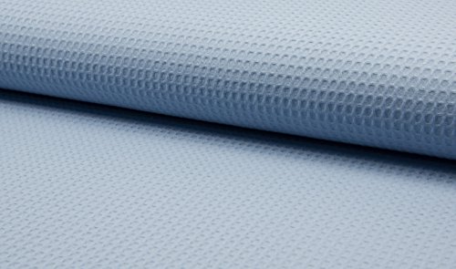 Tissu nid d'abeille 100% coton gaufré bleu poussiéreux coupon de 5 mètres