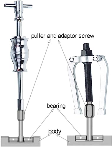 FreeTec 16tlg Innenlager Abzieher Set, 8-58mm Innenabzieher Lager, Grundloch Lagerabzieher Innenlager Auszieher Werkzeug, Kugellager Abzieher Innen mit Gleithammer Satz für Auto LKW Motorrad (Rot)