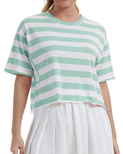 HUGOOME Tops for Women Striped 2025 Fash…