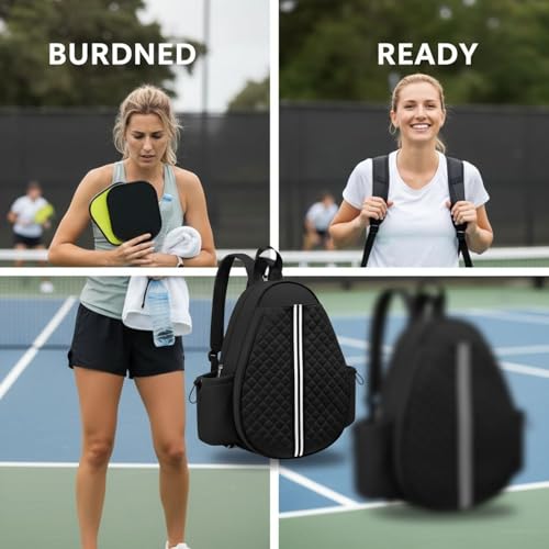 Mochila de pickleball multifunción con compartimento para bádminton 5
