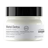 L'Oréal Professionnel, Mascarilla Metal Detox Protectora e Hidratante, Fortalece el Cabello, Detiene la Rotura, Fórmula Nutritiva Enriquecida con Glicoamina, Para todo tipo de cabello, 250 ml