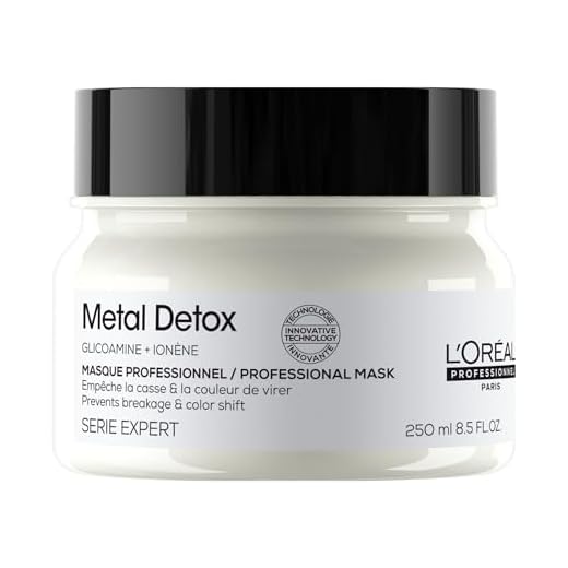 L'Oréal Professionnel | Mascarilla protectora anti-metales, Después del color, balayage y decoloración, Metal Détox, SERIE EXPERT, 250 ml