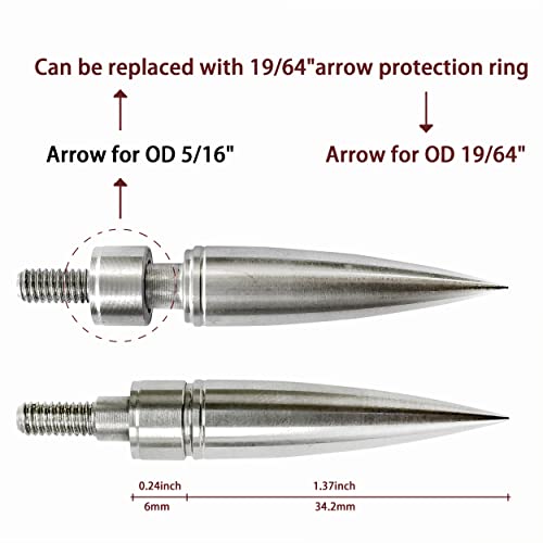 Diolili 12Pcs Archery Stainless Steel Arrow Field Points And Arrow Shaft Explosion-Proof Ring For Practice And Hunting #TOP3