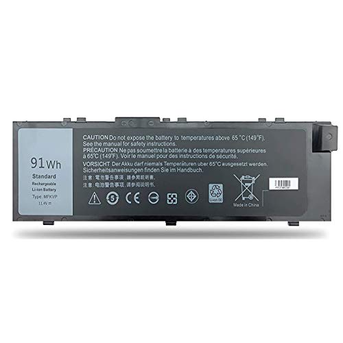 EMAKS 91Wh MFKVP Battery GR5D3 for Dell Precision 15 7510 7520;17 7710 7720;M7510 M7710 M28DH 1G9VM T05W1 451-BBSB 451-BBSF - 11.4V 91Wh 6-Cell