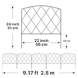 ARIFARO Dekorativer Gartenzaun 60cm H X 56cm B 5 Paneele Kein Graben Tierbarriere-Zaun, Haustierzaun Rostfreies Metallgitter-Panel-Begrenzung für Hunde, (Garden Fence)