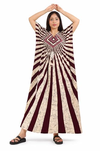 Image of Pure Cotton Indonesian Kaftan Nighty Full Length