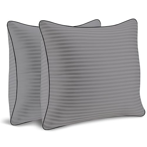 Pillows Insert 20x20 Set of 2 Soft and Supportive Decorative Throw Pillow for Couch and Bed,Indoor Square Pillow Stuffing for Living Room with Premium Original Down Alternative Filling,Grey