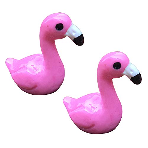 tianxiangjjeu 2Pcs Miniature Flamingo Miniature Landscape Garden Ornament Doll House Decor Male