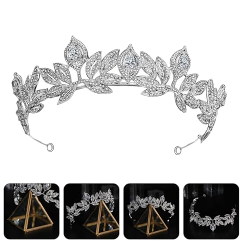 Tiara barroca de aleación fina y circonita brillante para novias 7