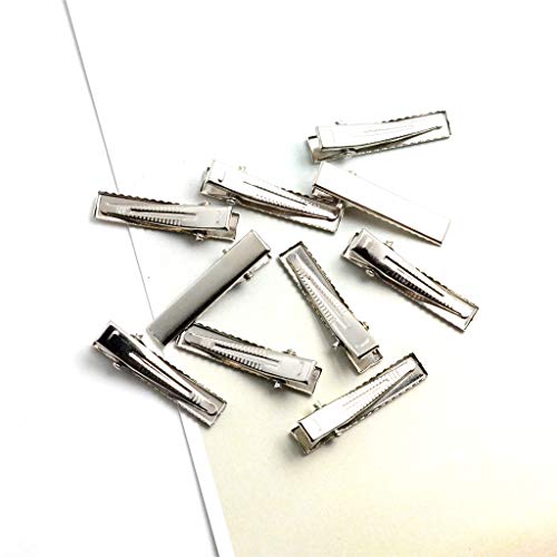 Generic 30/100 Pack Clips Jacaré Grampo de Cabelo de Ponta única em Branco Duck Bill - 3.5cm (100Pac