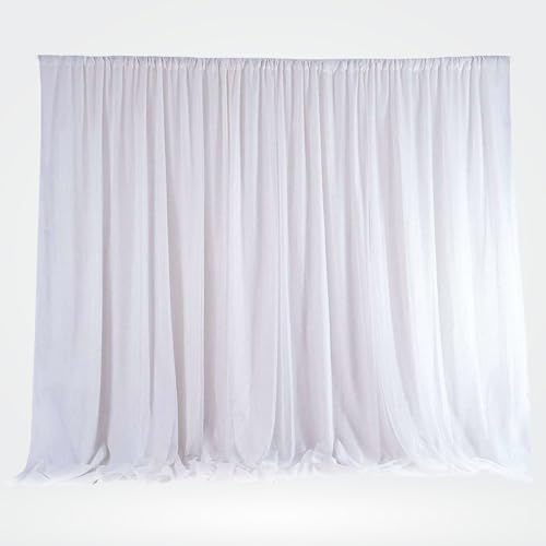 Rideau de fond blanc en soie de glace 3x3m pour décoration chic de mariage et studio photo