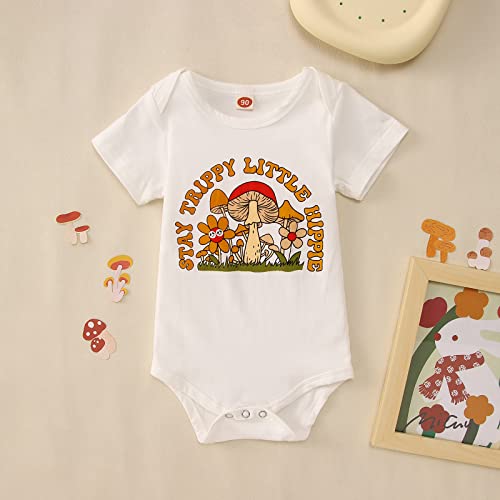Ritatte Newborn Baby Girl Boy Onesie Toddler Shirt Matching Outfit Funny Little Hipple Romper T-Shirt Gift Clothes Set (Mushroom-White, 3-6M) #TOP2