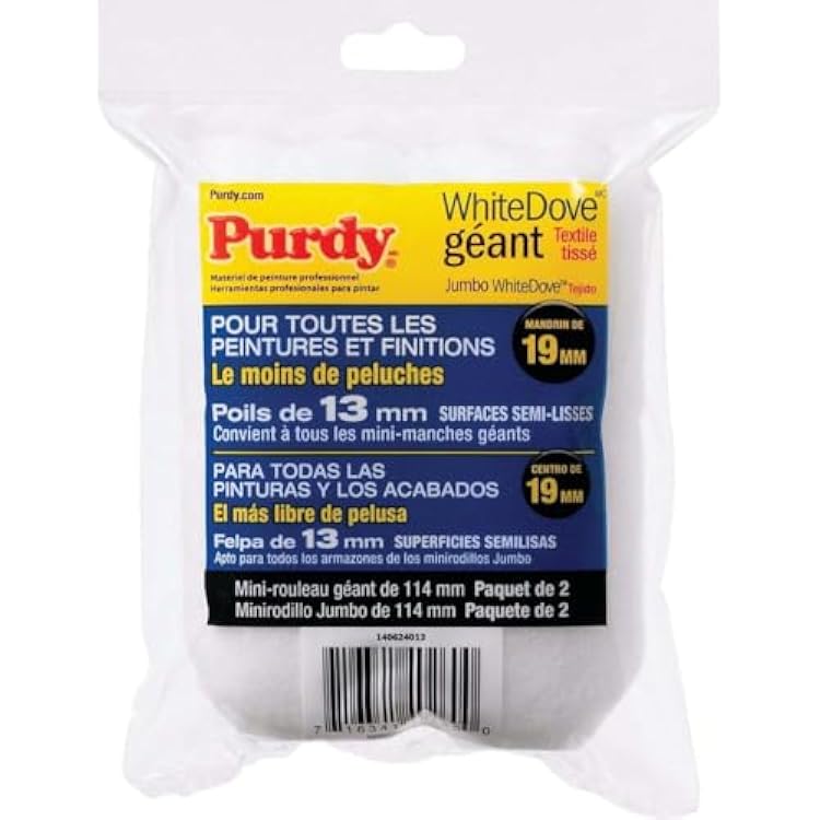 Purdy WhiteDove Jumbo Mini Roller Cover, 4-1/2 in. x 1/2 in., 2 count