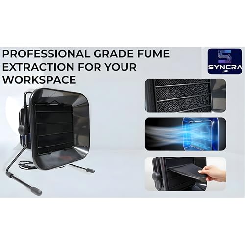 Image of Syncra 493 Solder Fume Extractor Bench Top Smoke Absorber with Activated Carbon Filter for Electronics Repair Soldering Station Home Industrial Use
