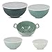 Phantom Chef Mixing Bowl Set (5 Pieces + 4 Lids) | Nested Melamine | 7, 8, 10, 11” Bowls & 9” Colander | Cooking, Mixing, Baking, Prepping, Stirring, Serving | Space-Efficient Storage (Green)