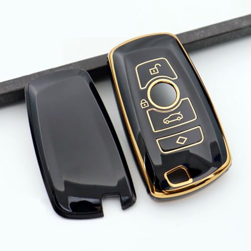 Juttzzei BMW Key Fob Cover for BMW 1-7 Series, X3, X4, M2-M5, GT3, GT5 - Soft TPU Silicone - 4 Buttons (Black) - Image 3