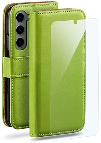 Housse Samsung S23 Plus avec compartiment cartes et fonction support antichoc vert