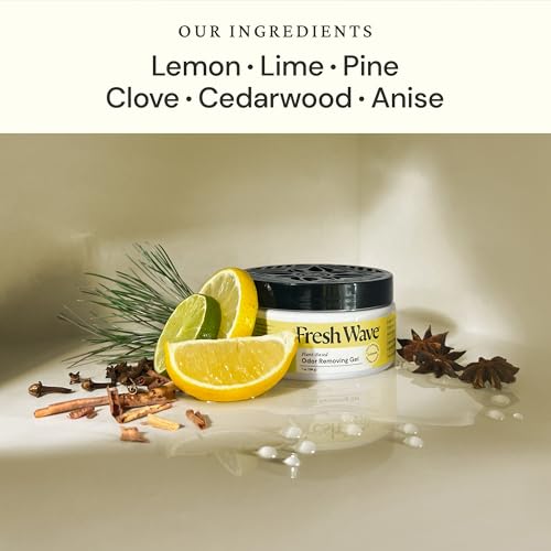 Image of Fresh Wave Lemon Odor Removing Gel, 7 oz., Pack of 3 - Safer Odor Absorbers for Home, Natural Plant-Based Odor Eliminator, Every 7 oz. lasts 15-30 Days, For Cooking, Trash & Pets