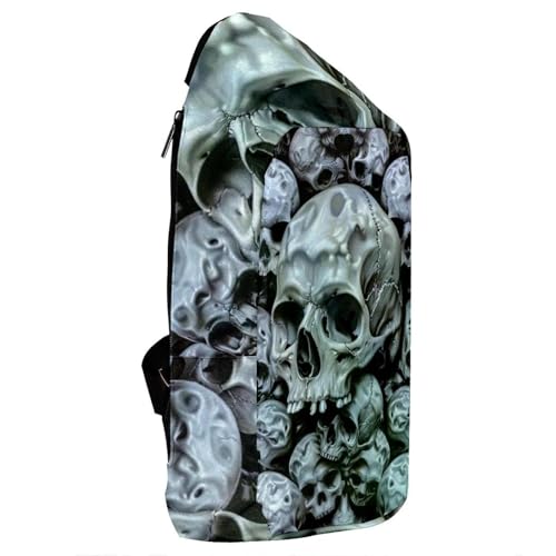 Sac à dos effrayant crânes humains multicolore compact 16cm - 4