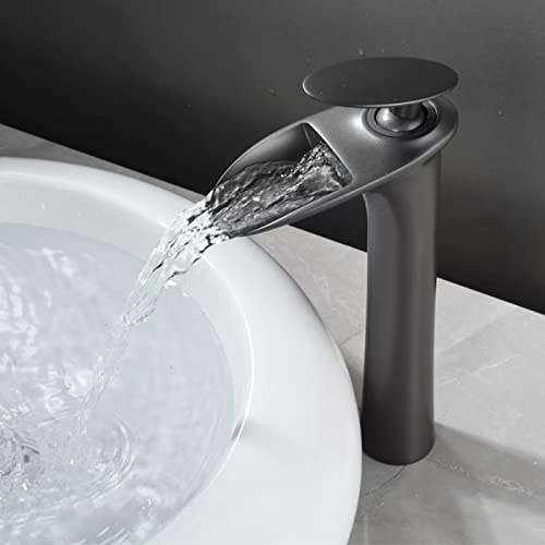 Cascade pour laiton mitigeur de lavabo brossé haut eau chaude et froide