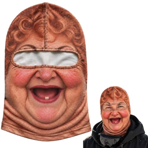 Funny Old Man Ski Mask Balaclava, Realistic Full Face Cover for Men Women - image 1