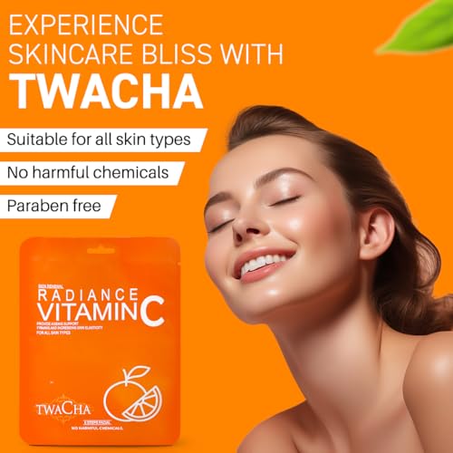 Image of Twacha Radiance VITAMIN C Skin Brightening Facial Kit | Boosts Glow | Brightens Skin Complexion | Anti Aging | Suits All Skin Type | Ideal for both Men & Women (6 Steps Facial)