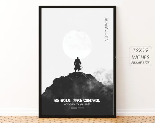 Image of Gamya Framed Japan Samurai Theme Motivational Quote Posters For Office, Living Room, Bedroom Wall Decor - Aesthetic Room Decor (13x19 Inches) (BF (HSAM))