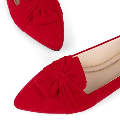 Image of MUSSHOE Comfortable Office Flats for Women: Pointed Toe Work Shoes with Memory Foam - Dressy Business Casual Slip On Flats for Commute & All Day Wear