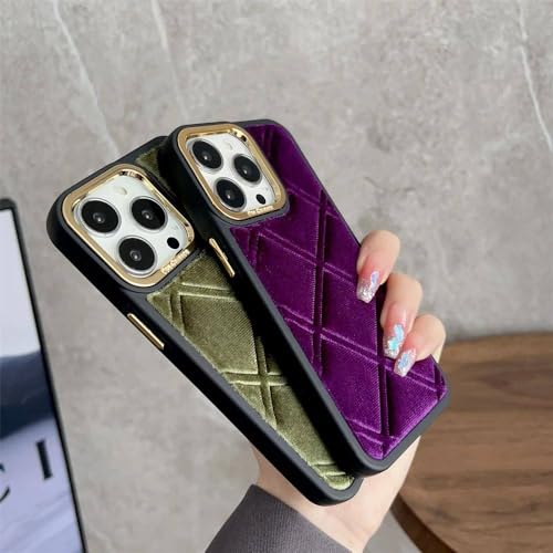 Coque antichoc velours 3D diamant blanc pour iPhone 14 couleur unie - 2
