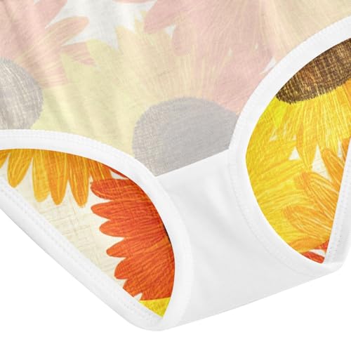 Fun Print Girls Underwear Toddlers 2t Cotton Panties for Girl Yellow Orange Sunflowers Briefs Underpants 5