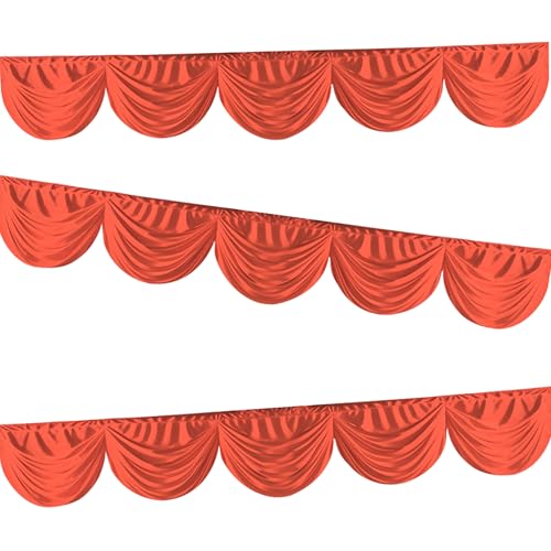 Rideau de fond tissu rouge de 3m avec cantonnière de table amovible