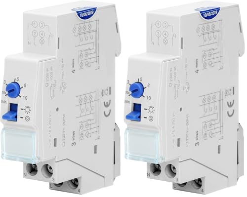 Programmateur d'escalier 16A rail DIN minuterie éclairage couloir 2300W x2